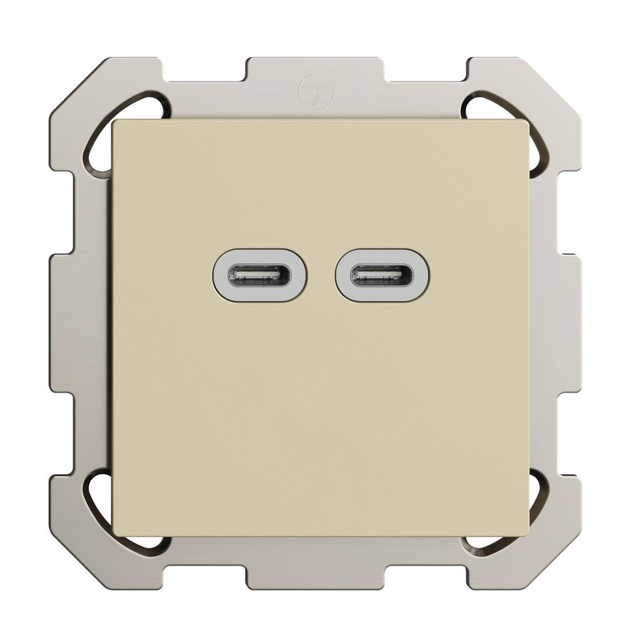 Prise ENC USB 18W 2×type C Feller EDIZIOdue FM 230V 3600mA vanille