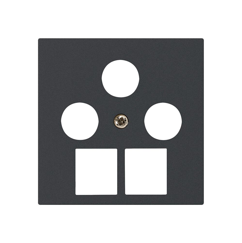 Placca frontale kallysto 3×coassiale/2×RJ45 nero