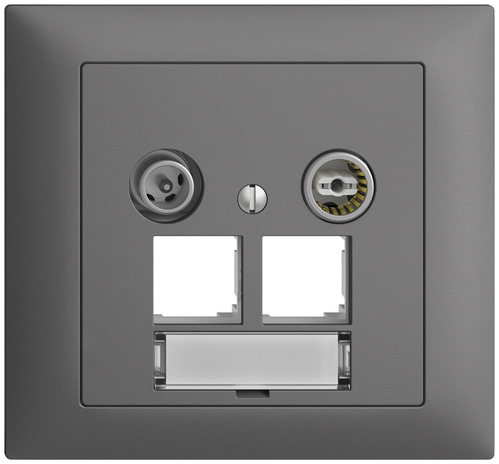 EB-Multimediadose EDIZIOdue FKE EASYNET 4dB, f.2×RJ45 S-One, dunkelgrau