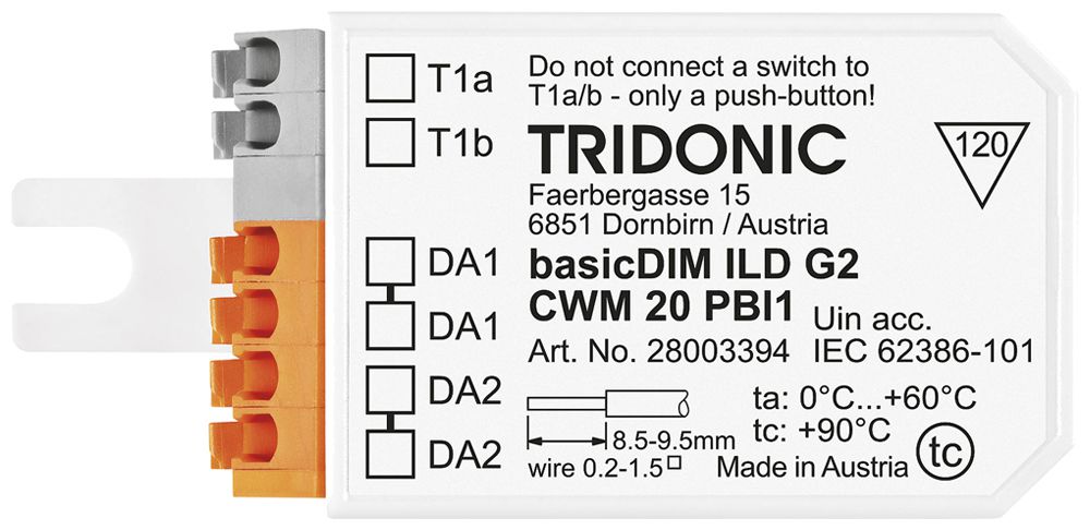 Intérface pour poussoir Tridonic basicDIM ILD G2 CWM 20 PBI1