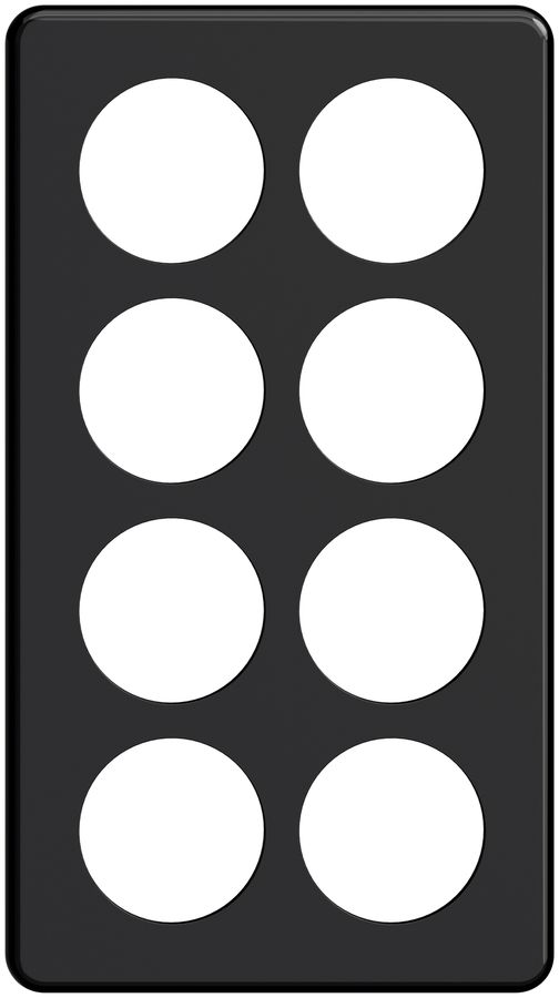 Abdeckplatte STANDARDdue 4×2, 8×Ø50, schwarz