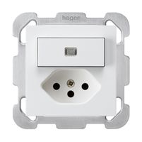 Combinazione luminosa INC A-R/1P+T13 bianco kallysto con piastra di fissaggio