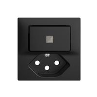 Frontset 60×60mm EDIZIOdue schwarz T13 mit Linse für Kleinkombi