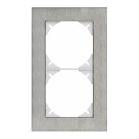 Cadre de rec.EDIZIOdue prestige 2×1 acier chromé poncé