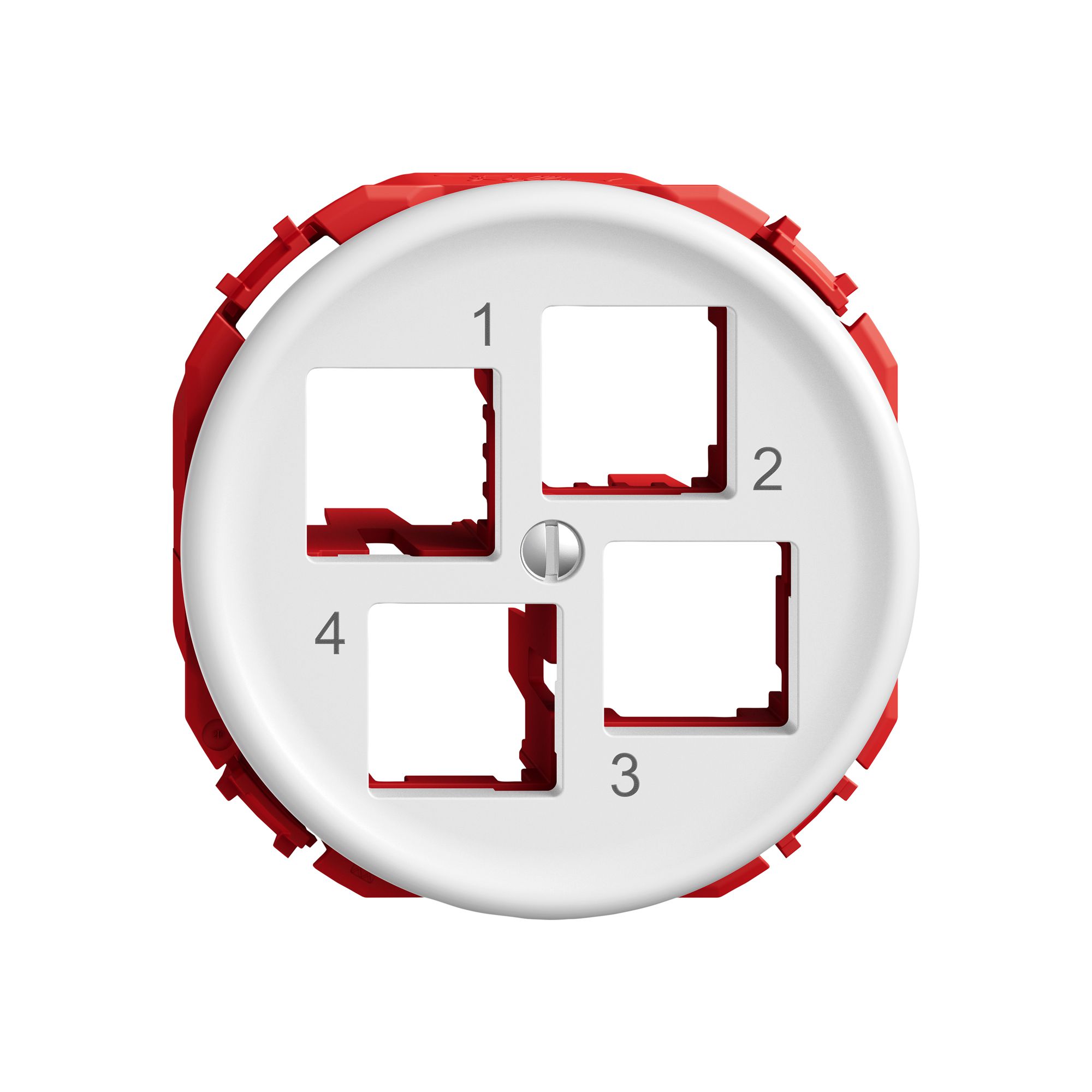 Montageset STANDARDdue EASYNET S-One SNAPFIX® gerade für 4×RJ45 ws