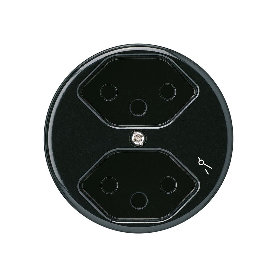 Insert pour prise basico 2×type 13/1 noir avec sécurité enfants