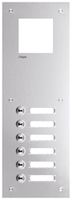 Frontplatte Hager intercom mono 6× 150×435×32mm edelstahl