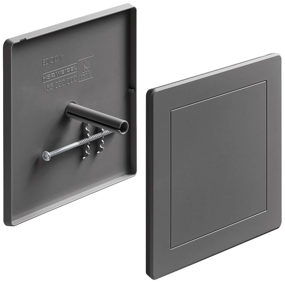 Steckdeckel HSB Weibel 130×130mm Design EDIZIO.liv Kunststoff dunkelgrau