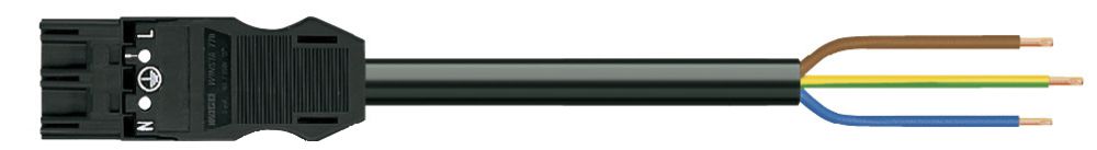 Anschlussleitung MIDI 3×1.5mm² 16A 250V 3m Cod.A Stecker-freie Ende schwarz Cca