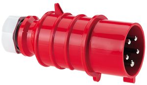 Stecker CEE Bals 5P 16A 400V 3h rot IP44 vernickelt QC.TE-Plus