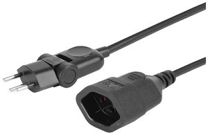 Verlängerungskabel A. Steffen PVC 10A 250V 3×1mm² Typ 12 ↔ Typ 13 0.5m schwarz