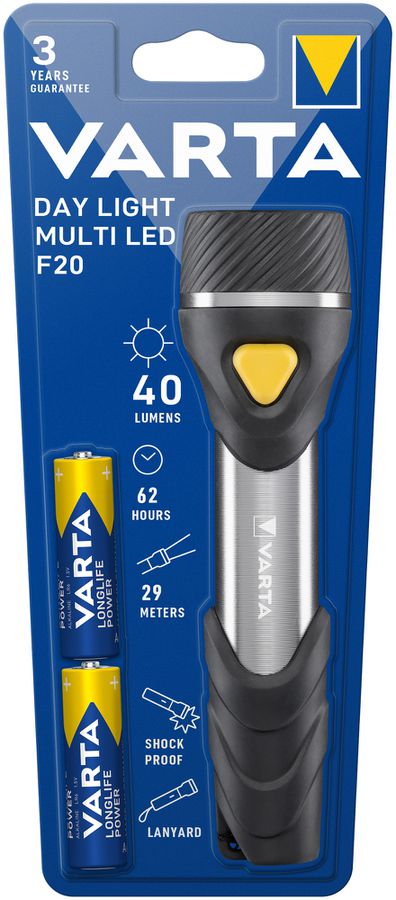 LED-Taschenlampe VARTA Multi Day Light F20, 40lm, mit 2×AA