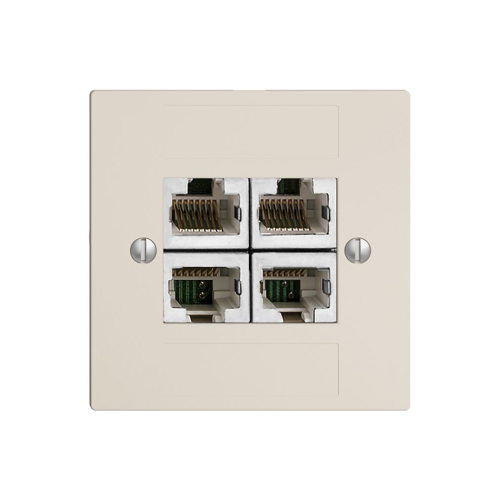 Einsatz zu UP-Anschlussdose 4×RJ45/s 4P getr. EDIZIOdue crema ITplus