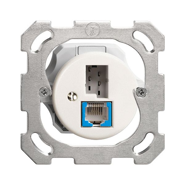 Prise ENC T+T 6P/1×RJ45 DSL-à large bande blanc Standard