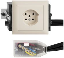 EB-Steckdose EDIZIOdue T15 crema 49…69mm für Flachkabel Technofil