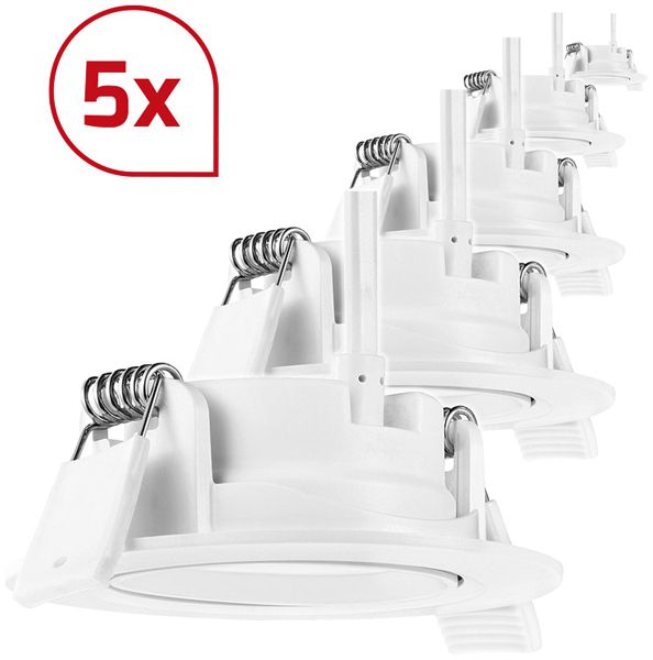 Downlight LED DOTLUX CIRCLEmini 5W 400lm 3000K bianco set di 5