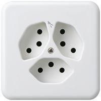 UP-Steckdose basico 3×Typ 13S weiss für BOMI