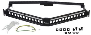 Patchpanel Panduit 24-Port Keystone 1HE, abgewinkelt, schwarz
