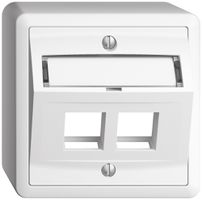 AP-Montageset EDIZIOdue, mit Schrägauslasshaube, für 2×Keystone, weiss