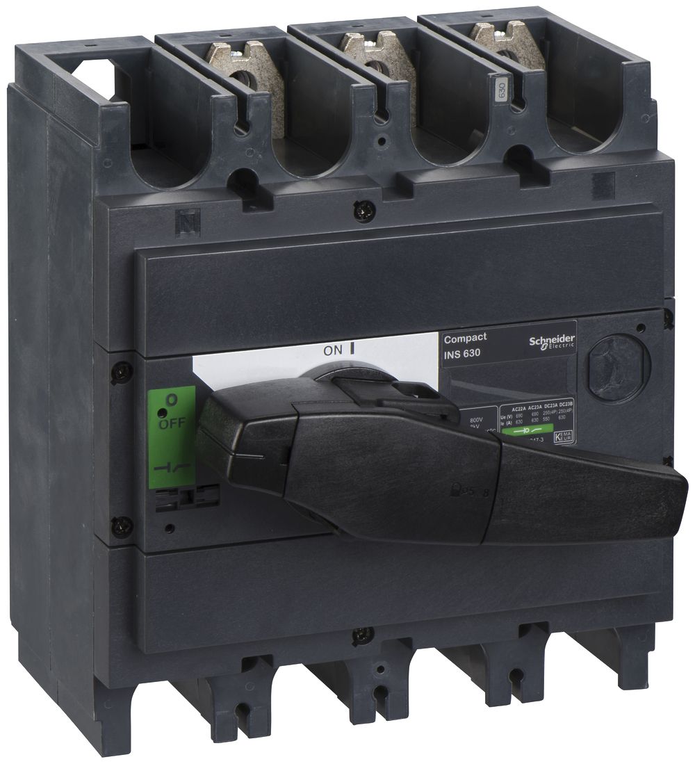 Interupteur de charge Schneider Electric INS 3L 630A avec poignée rotative noir