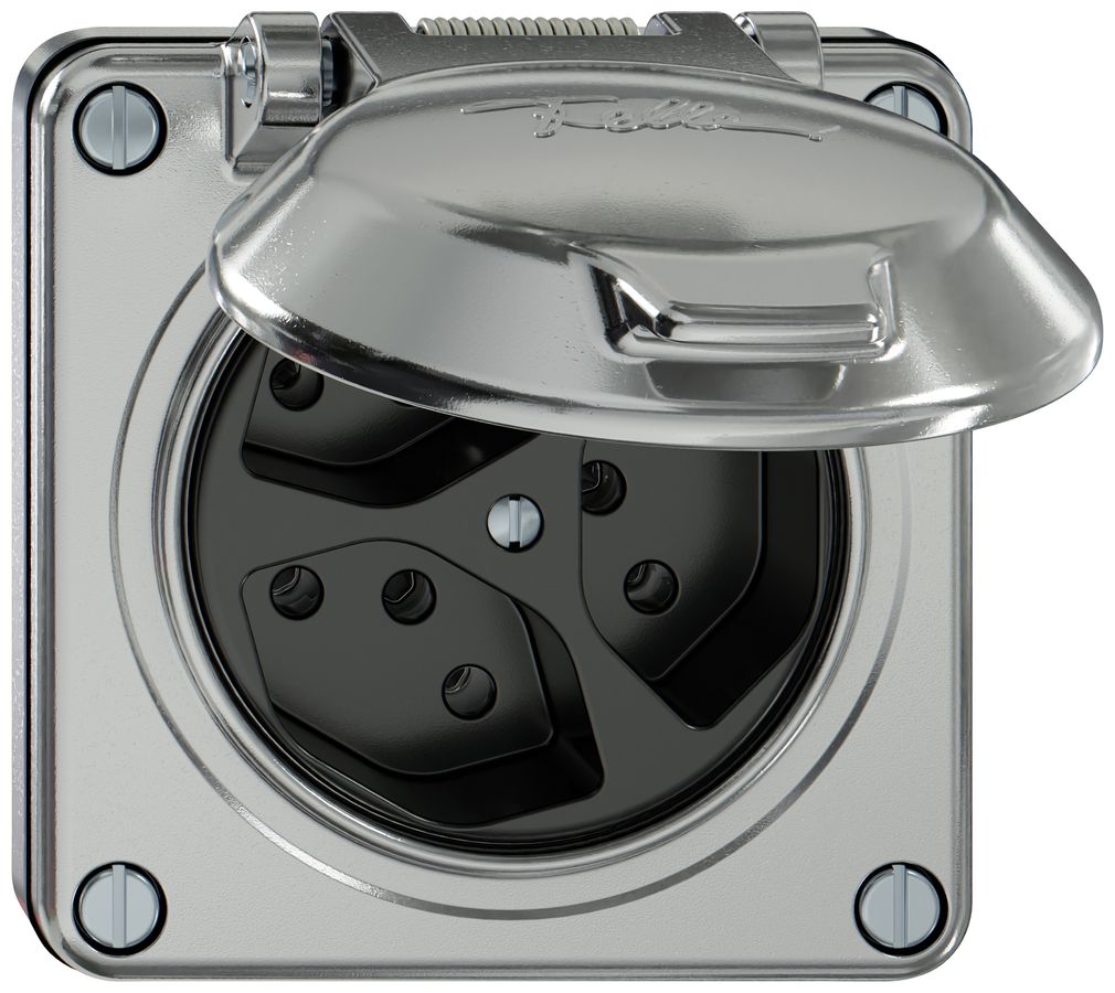 Prise ENC ELEMENT 3×type 13 1×S 10A 250V IP20 avec couvercle aluminium