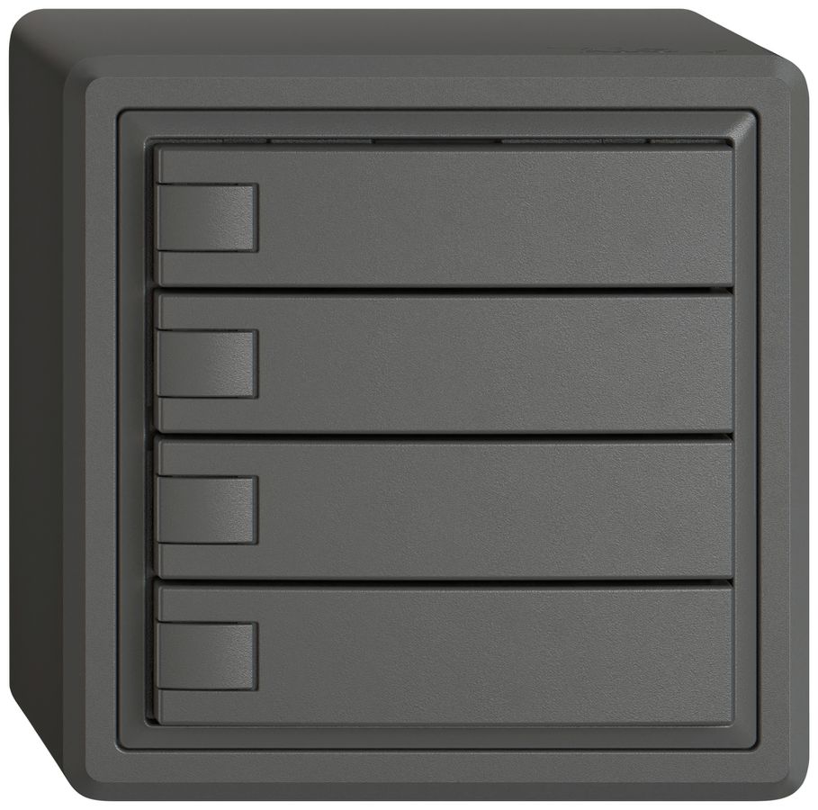 Pulsante KNX RGB AP EDIZIO.liv SNAPFIX® sensore temp.s.LED 4× com.1T grs