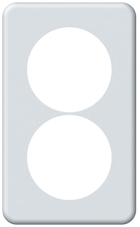 UP-Abdeckplatte origin 2×1 Ø58mm 92×152mm weiss