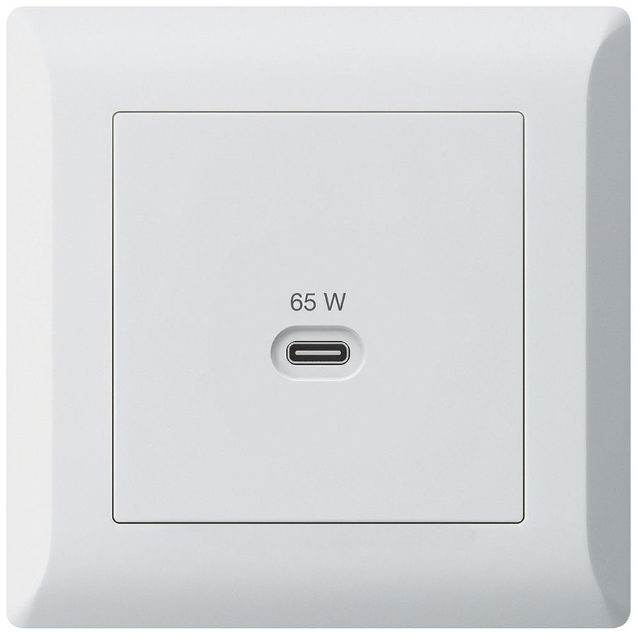 Prise de charge USB ENC Hager kallysto.line type C 65W 3250mA blanc