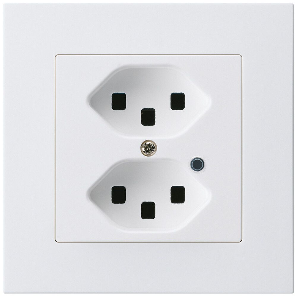 Prise ENC Hager kallysto.pro 2×T23 illuminé C blanc ultra