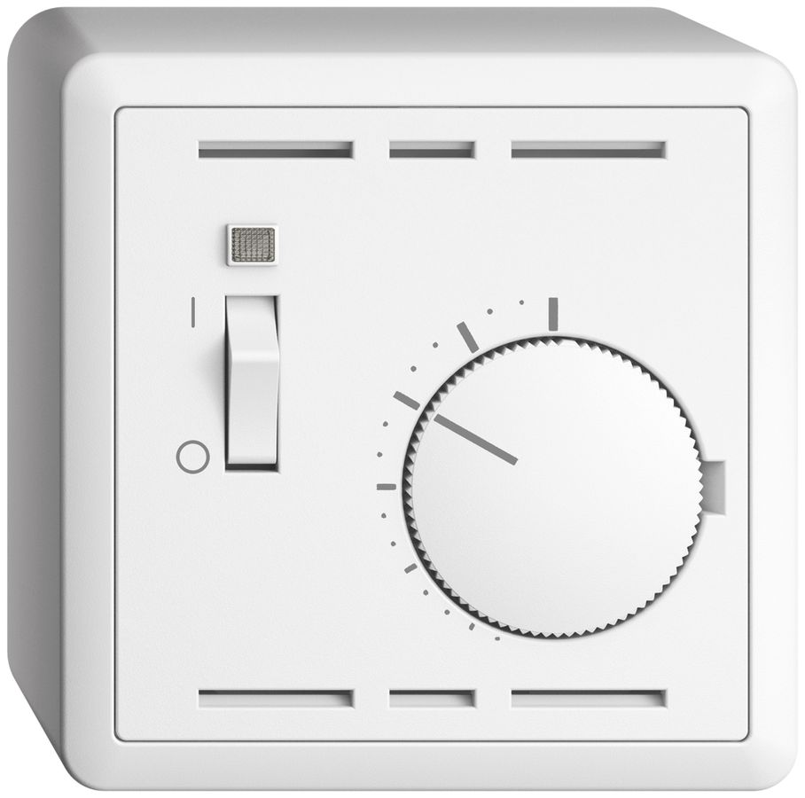 AP-Raumthermostat EDIZIOdue weiss mit Schalter