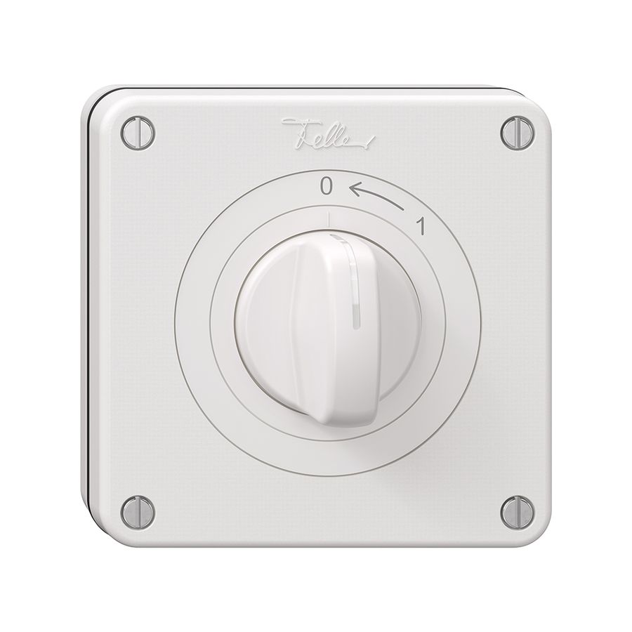 NUP-Schwenktaster NEVO, mit Drehgriff, KS, 0 <- 1, weiss