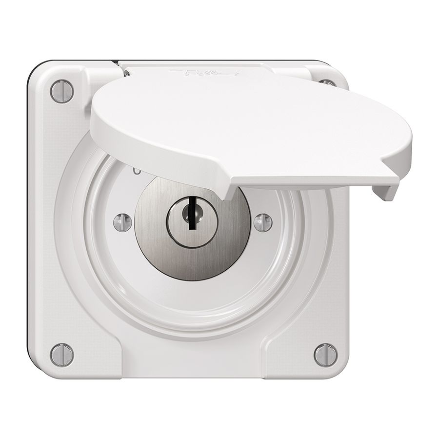 Contact pivotant NEVO N.CO avec serrure&2 clés, KS, 0<->1, blanc