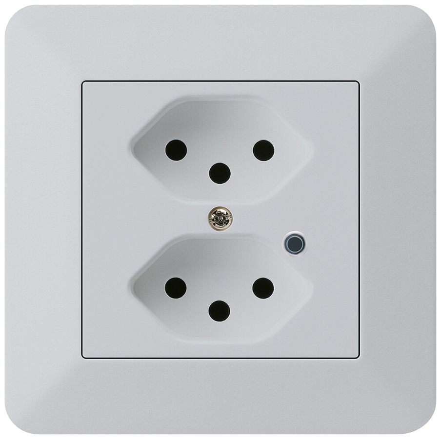 UP-Steckdose Hager kallysto.trend 2×T13 beleuchtet C lichtgrau