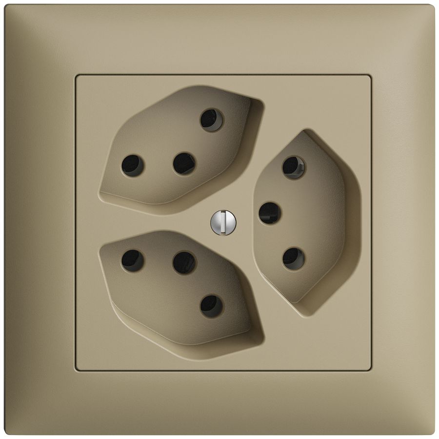 UP-Steckdose EDIZIOdue 3×T13 sand