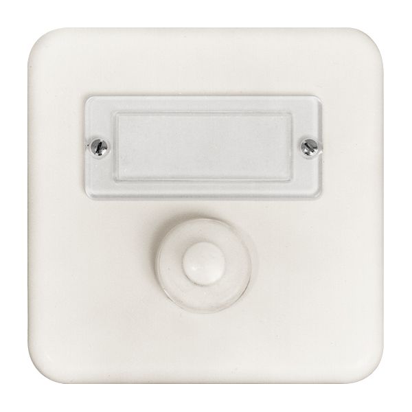 Poussoir de sonnerie ENC A/1L blanc, avec porte-étiquette