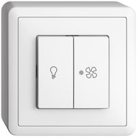 AP-Schalter für Licht und Ventilation EDIZIOdue weiss, KS, LED gelb