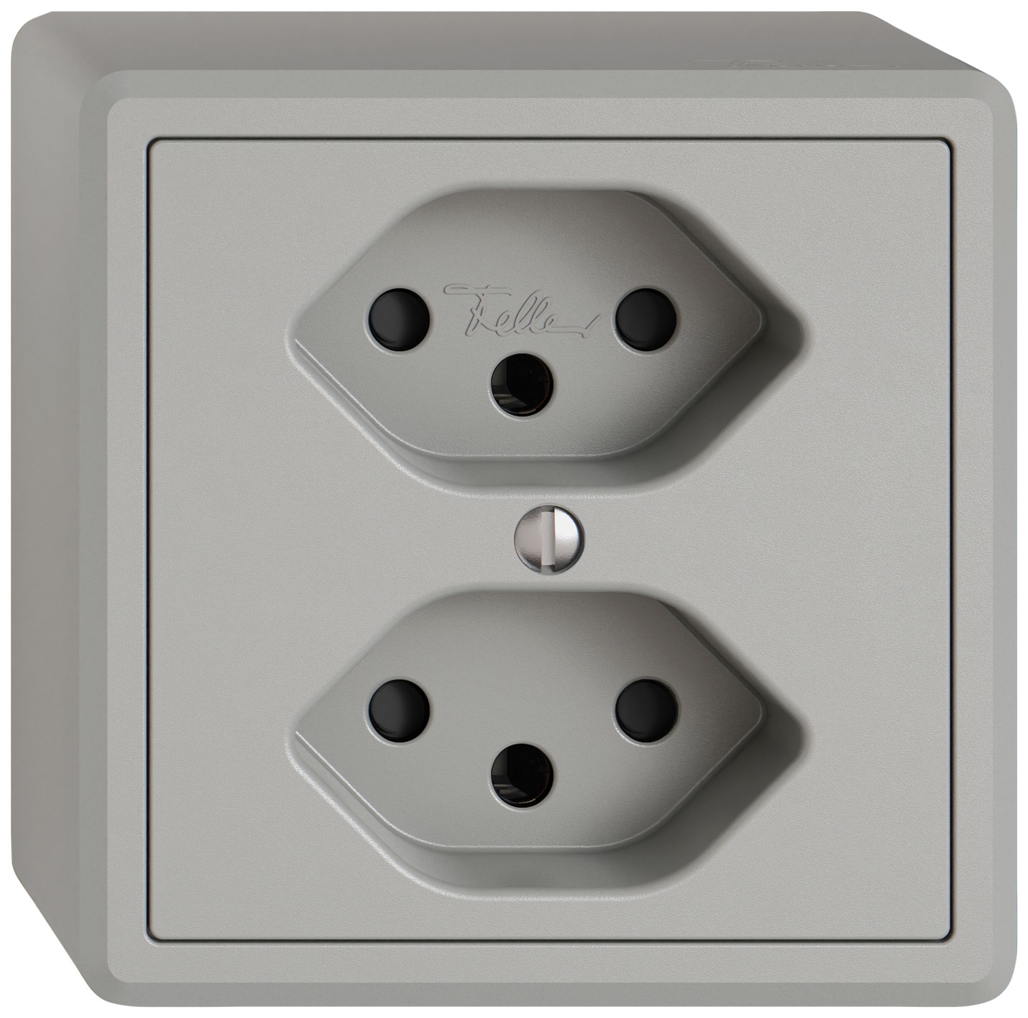 AP-Steckdose EDIZIO.liv SNAPFIX® 2×T13 mit Shutter hgu