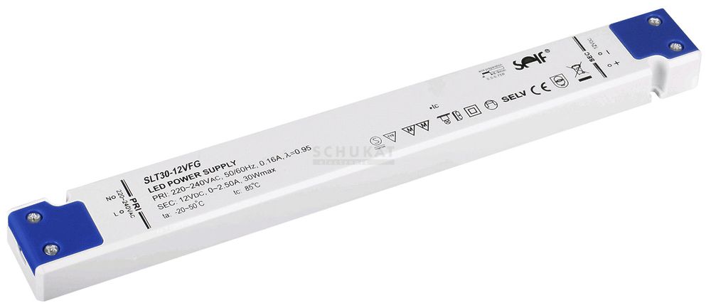 Bloc d'alimentation DOTLUX, p.bandes LED, 30W, 24VDC, 0…1.25A, 247×30×16mm IP20
