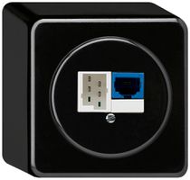 Scatola di raccordo AP DSL basico 1×RJ45/1×T+T nero