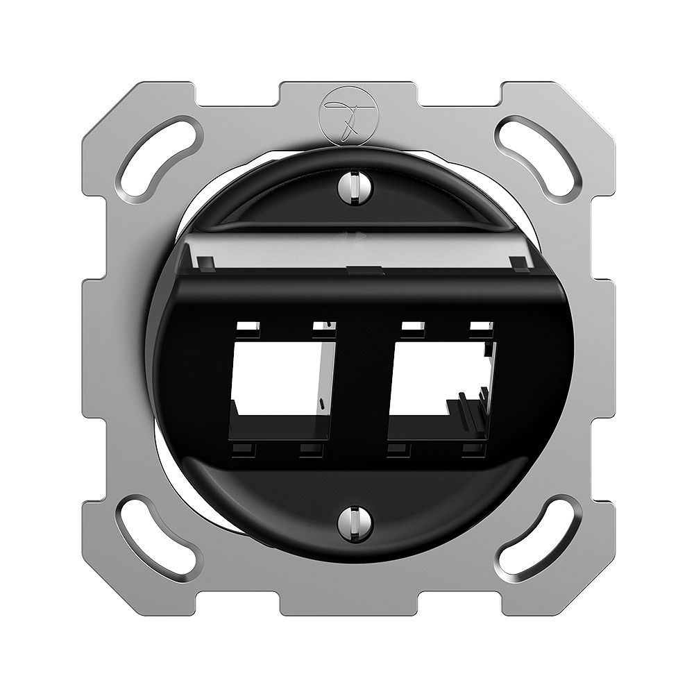 Kit de montage ENC Sdue QM, avec capot de sortie oblique 2×RJ45 freenet noir
