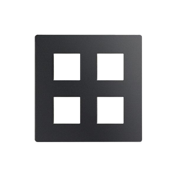 Plaque frontale EDIZIOdue elegance pour poussoir quadruple gris graphite