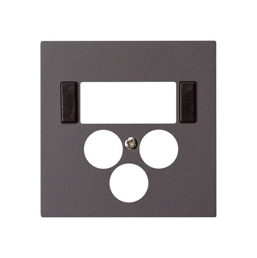 Placca frontale 3×coas+2×RJ45 kallysto multimedia R&M antracite