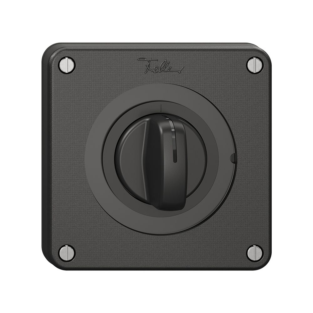 Couvercle NEVO, p.interrupteur rotatif a.manette, a.joint noir, noir