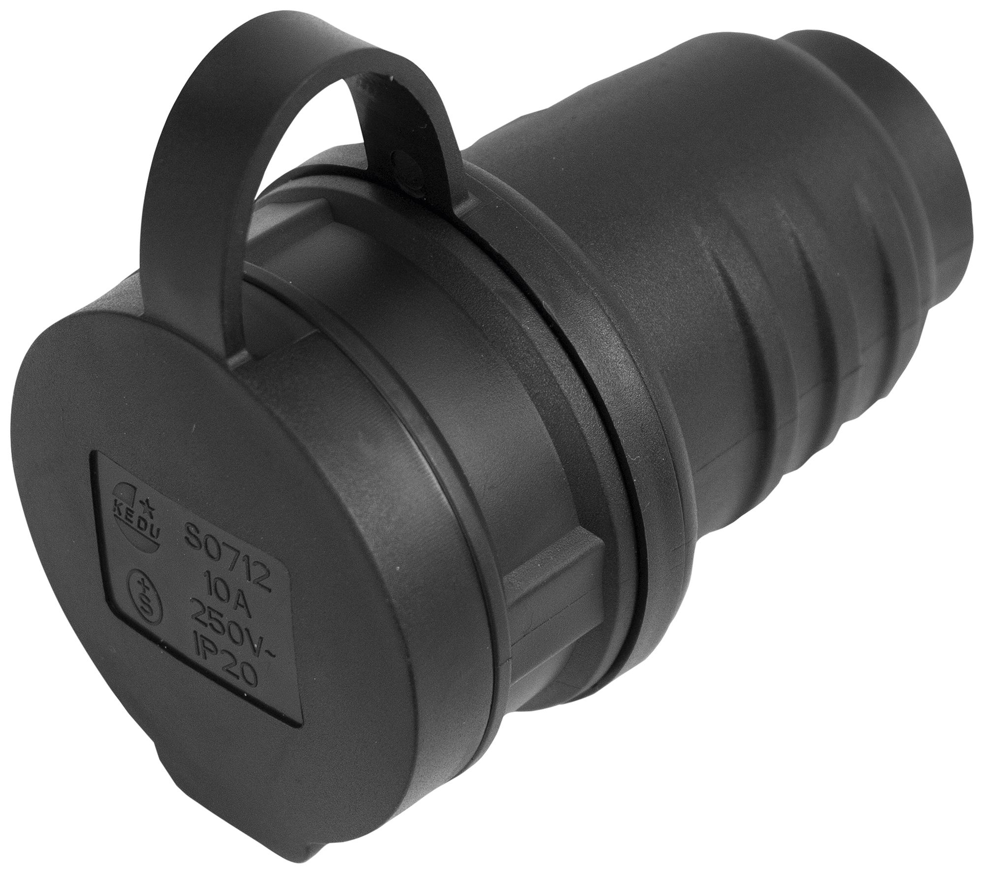 Presa mobile di gomma Steffen STEKO T13 con coperchio IP20 nero