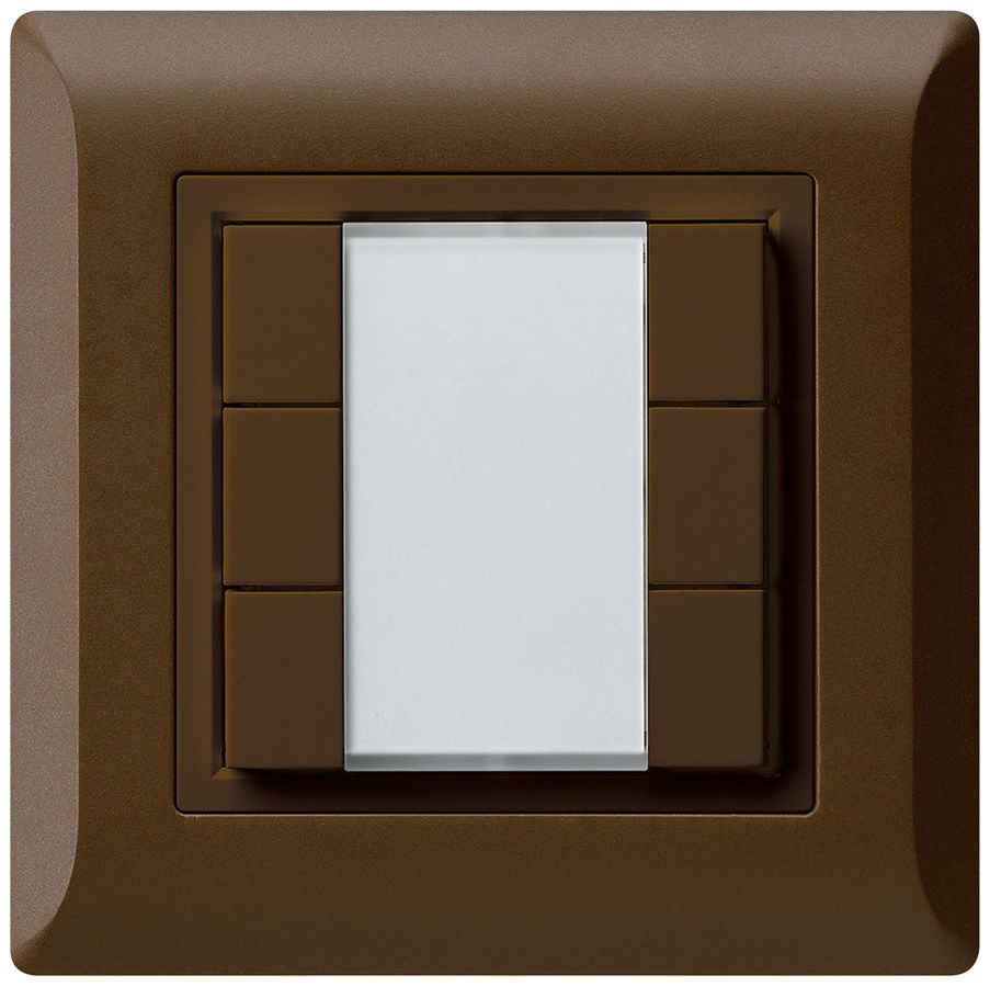 Poussoir multifonction ENC kallysto.line KNX RF 6× brun