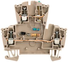 Borne multi-étage Weidmüller WDK LD/GN 230V connexion à vis 2.5mm² beige