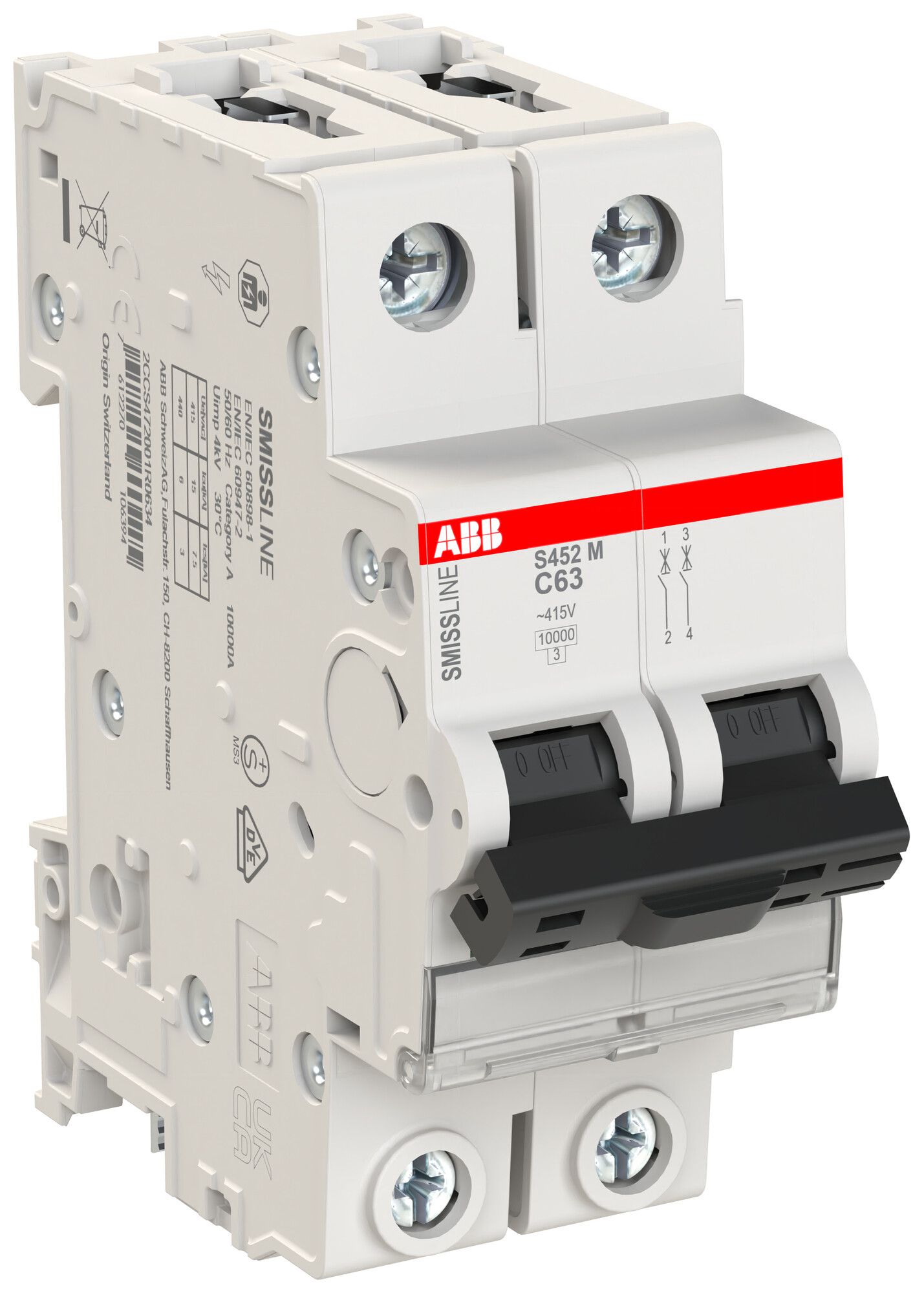 Leitungsschutzschalter SMISSLINE CLASSIC 2×63 C 10kA