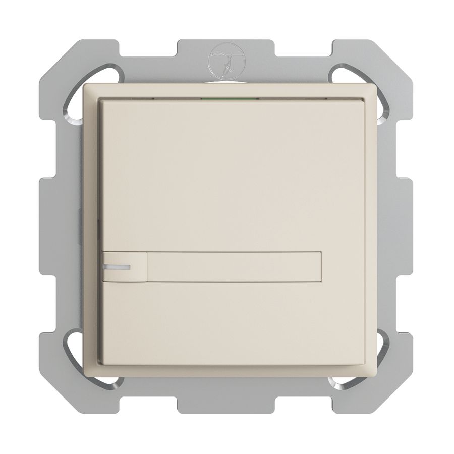 UP-KNX-Taster RGB EDUE, 250mW, m.RGB-LED, m.Papier., 1×Taste, 1×Tastenb., crema