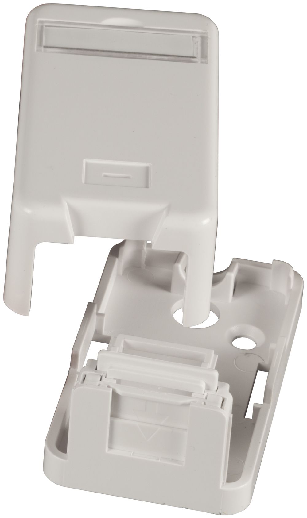 AP Verteilerbox Heiniger 1×Keystone, leer, Staubschutz, weiss