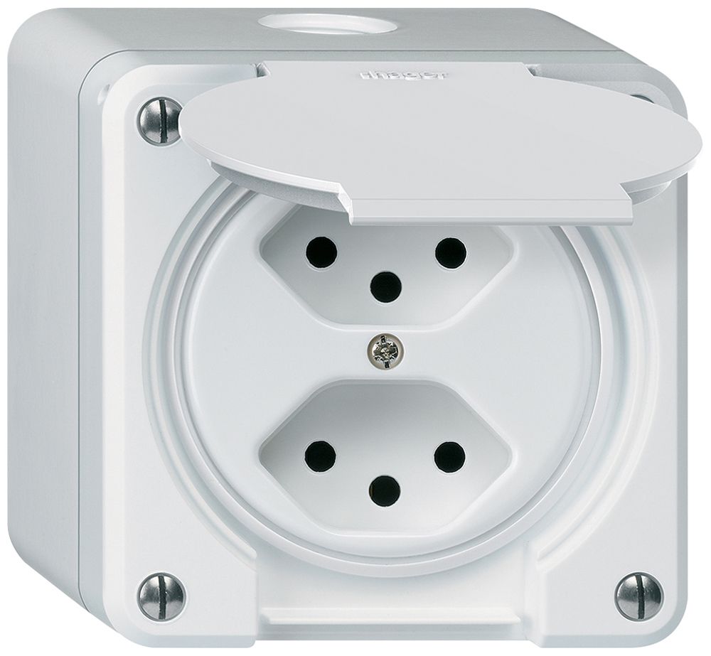 Prise AP robusto 2×type 13 blanc